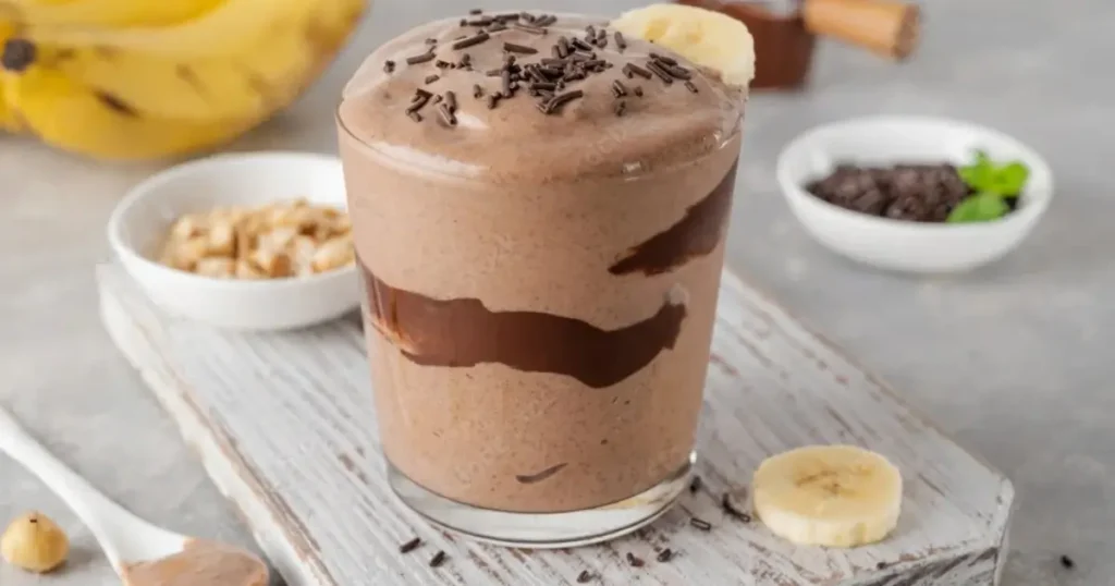 Banana Peanut Butter and Chocolate Smoothie